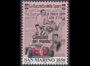 San Marino Mi.Nr. 1675 100Jahre Zeitung La Gazzetta dello Sport (1850)