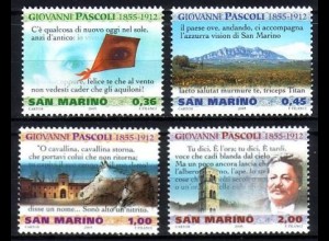San Marino Mi.Nr. 2220-23 150. Geb. Giovanni Pascoli (4 Werte)