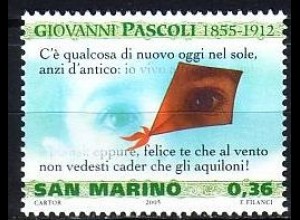 San Marino Mi.Nr. 2220 Pascoli, Drachen, Kindergesicht, Verse a. Drachen (0,36)