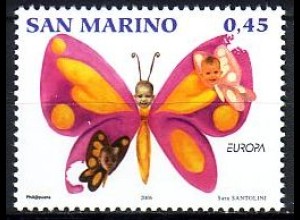 San Marino Mi.Nr. 2261 Europa 2006 Schmetterlinge und Kindergesichter (0,45)