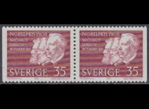 Schweden Mi.Nr. 626Dl/Dr Nobelpreis Metschnikov Ehrlich Rutherford (Paar)