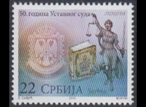 Serbien Mi.Nr. 524 50Jahre Verfassungsgericht. Wappen, Gesetzbuch (22)