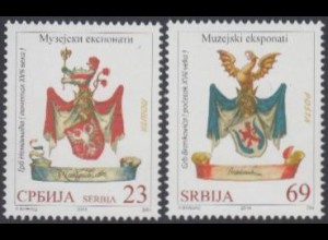Serbien Mi.Nr. 565-66 Museumsexponate, Familienwappen (2 Werte)