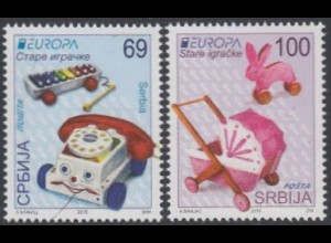 Serbien Mi.Nr. 601-02 Europa 15, Hist.Spielzeug (2 Werte)