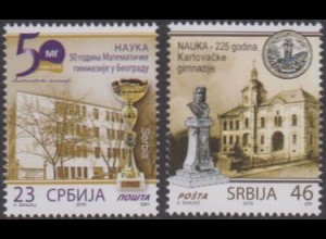 Serbien MiNr. 661-62 Wissenschaft, Gymnasien (2 Werte)