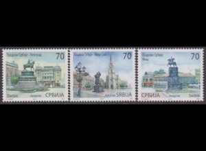 Serbien MiNr. 732-34 Serbische Städte (3 Werte)