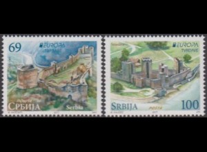 Serbien MiNr. 742-43 Europa 17, Burgen u.Schlösser (2 Werte)