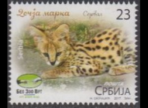 Serbien MiNr. 766 Für d.Kinder, Jungtiere im Belgrader Zoo, Serval (23)