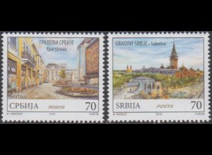 Serbien MiNr. 785-86 Städte, Kragujevac, Subotica (2 Werte)