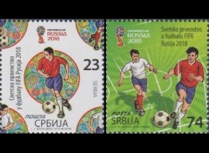 Serbien MiNr. 802-03 Fußball-WM Russland 2018 (2 Werte)