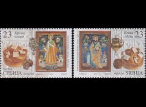 Serbien MiNr. 840-41 Familienfest der Schutzheiligen, hl. Stephan, Johannes d.Täufer (2 Werte)