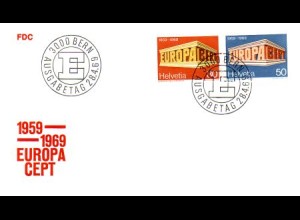 Schweiz Mi.Nr. 900-01 Europa 69, Buchstaben in Tempelform (2 Werte)