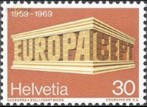 Schweiz Mi.Nr. 900 Europa 69, Buchstaben in Tempelform (30)