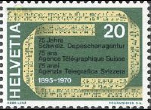 Schweiz Mi.Nr. 918 Jahresereignisse, 75 J. Schweizer Depeschenagentur (20)