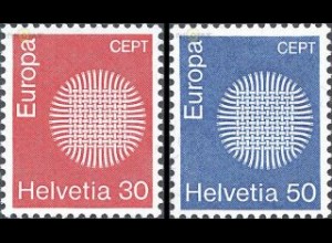 Schweiz Mi.Nr. 923-24 Europa 70, Flechtwerk als Sonnensymbol (2 Werte)