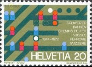 Schweiz Mi.Nr. 965 Jahresereignisse, 125 J. Schweizer Eisenbahnen (20)