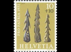 Schweiz Mi.Nr. 971 Pro Patria, Arch.Funde, Harpunenspitzen (10+10)