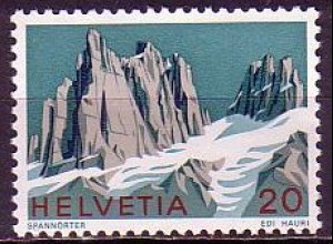 Schweiz Mi.Nr. 976 Jahresereignisse, Schweizer Alpen, Spannörter (20)