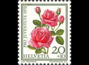Schweiz Mi.Nr. 985 Pro Juventute, Rosa Miracle (20+10)