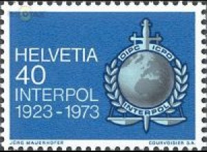 Schweiz Mi.Nr. 990 Jahresereignisse, 50 Jahre Interpol (40)