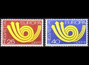 Schweiz Mi.Nr. 994-95 Europa 73, Posthorn (2 Werte)