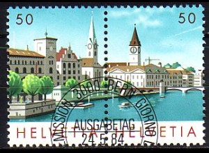 Schweiz Mi.Nr. Zdr. 1276/77 Nat. Briefmarkenausstellung NABA ZÜRI '84, s.Bild