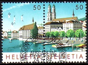Schweiz Mi.Nr. Zdr. 1278/79 Nat. Briefmarkenausstellung NABA ZÜRI '84, s.Bild