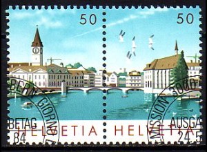 Schweiz Mi.Nr. Zdr. 1277/78 Nat. Briefmarkenausstellung NABA ZÜRI '84, s.Bild