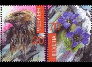 Schweiz Mi.Nr. 1836-37 Briefmarkenausstellg TICINO '83, Adler + Enzian (2 Werte)