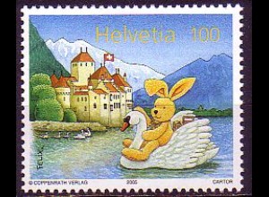 Schweiz Mi.Nr. 1924 Felix reitet auf Schwan ü.Genfer See zu Schloß Chillon (100)