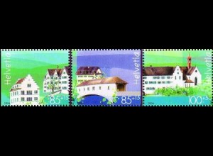 Schweiz Mi.Nr. 1970-72 Briefmarkenausst. NABA '06, Kloster Wettingen (3 Werte)