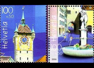 Schweiz Mi.Nr. 1978-79 Briefmarkenausst. NABA '06, Badener Stadtturm (2 Werte)