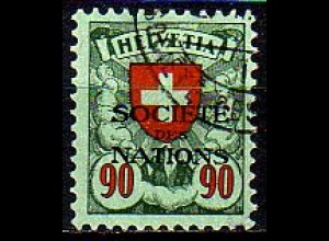 Schweiz SDN Mi.Nr. 22z Freim. der Schweiz MiNr. 194z mit Aufdruck (90)