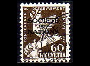 Schweiz SDN Mi.Nr. 40 Sondermarke der Schweiz MiNr. 254 mit Aufdruck (60)