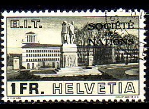 Schweiz SDN Mi.Nr. 60 Sondermarke der Schweiz MiNr. 324 mit Aufdruck (1 Fr)