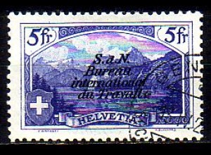Schweiz ILO Mi.Nr. 13x Freim. der Schweiz MiNr. 122 mit Aufdruck (5 Fr)