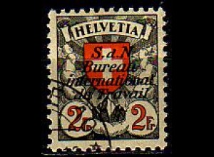 Schweiz ILO Mi.Nr. 24z Freim. der Schweiz MiNr. 197z mit Aufdruck (2 Fr)