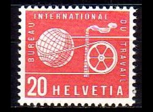 Schweiz ILO Mi.Nr. 100 Weltkugel, Schwungrad mit Treibriemen, Schornstein (20)