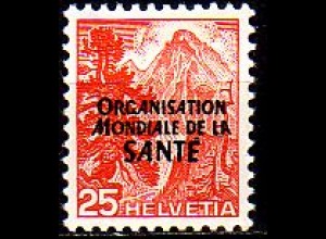 Schweiz WHO Mi.Nr. 4 Freim. der Schweiz MiNr. 503 mit Aufdruck (25)