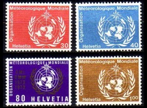 Schweiz WMO Mi.Nr. 10-13 100 Jahre Weltorganisation für Meteorologie (4 Werte)