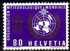 Schweiz WMO Mi.Nr. 12 100 Jahre Weltorganisation für Meteorologie (80)