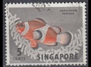 Singapur Mi.Nr. 56x Freim. Fauna und Flora, Orangeringelfisch (5)
