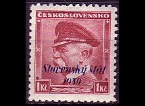 Slowakei Mi.Nr. 12 Freim. Tschechoslowakei MiNr. 350 mit bl. Aufdruck (1 Ks)