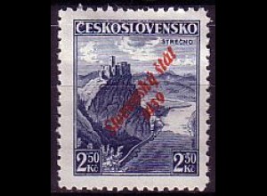 Slowakei Mi.Nr. 17 Freim. Tschechoslowakei MiNr. 354 mit rot.Aufdr. (2.50 Ks)