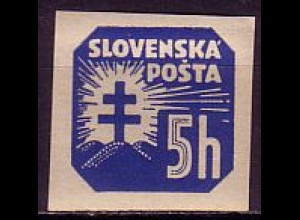 Slowakei Mi.Nr. 55X Zeitungsmarken, ungez., o. Wz. (5 H)