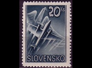 Slowakei Mi.Nr. 78 Flugpostmarke, Slow. Adler, Flugzeug (20 Ks)