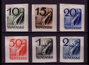 Slowakei Mi.Nr. 115-120 Zeitungsmarken, Zeitung (6 Werte)