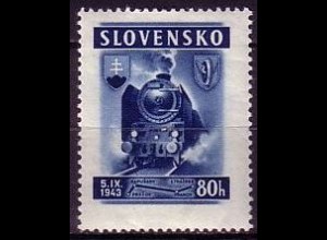 Slowakei Mi.Nr. 125 Bahnlinie Strazske - Preslov, Lokomotive (80 H)