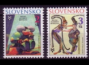 Slowakei Mi.Nr. 236-237 Bienale der Illustrationen, Clowns (2 Werte)