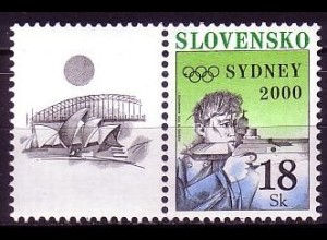 Slowakei Mi.Nr. Zdr.Zf/372 Olymp. Sommerspiele Sydney, Sportschießen (Zierf.+18)